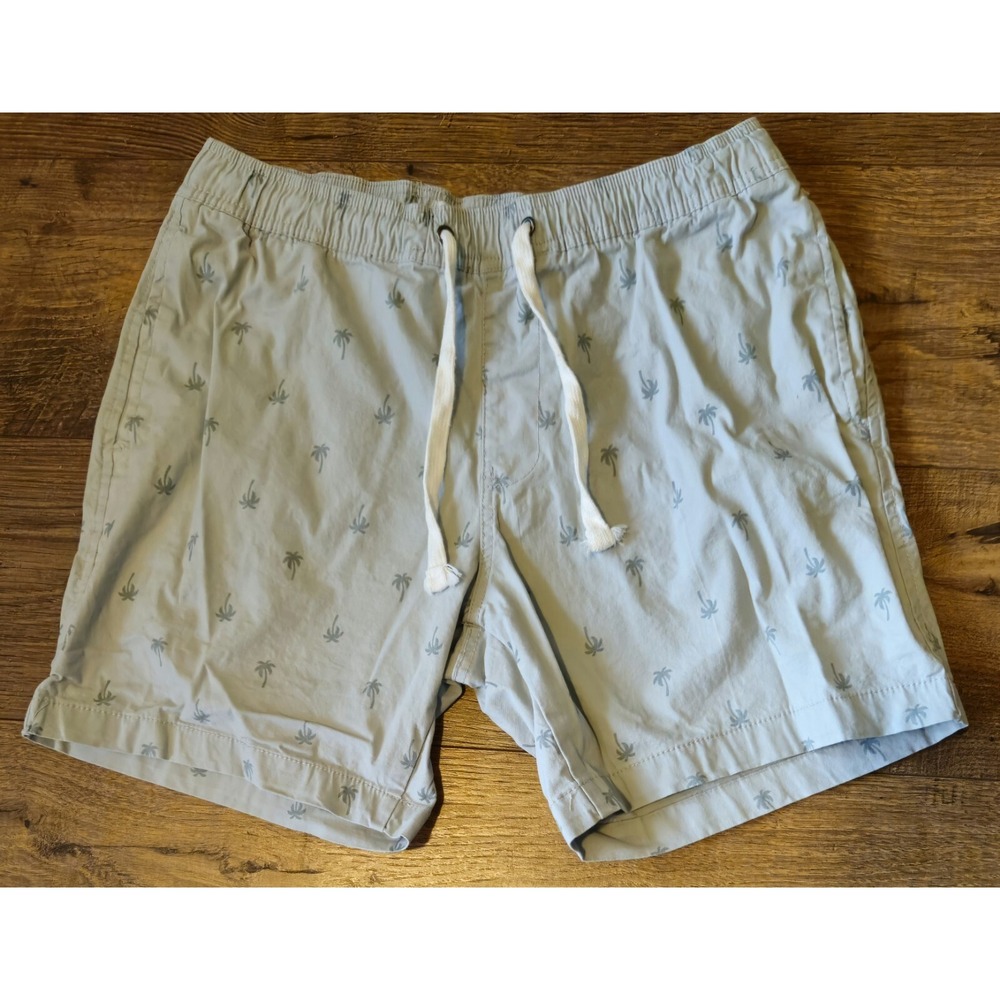 TRUNKS SURF & SWIM CO. STRETCH CHINO PALM PULL-ON LIGHT DENIM SHORTS SIZE MEDIUM